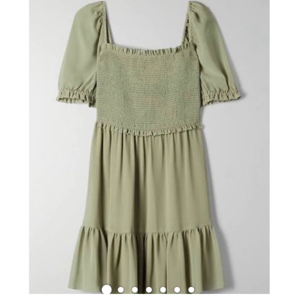 Wilfred Dresses & Skirts - Aritzia Wilfred Laken Mini Dress in Sage Frost